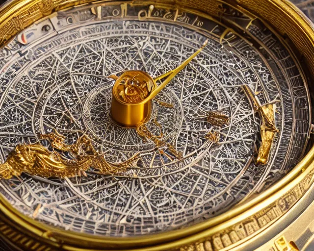 Prompt: 5 0 mm photography of a holy golden astrolabe. highly detailed 8 k. intricate. lifelike. nikon d 8 5 0. motion blur