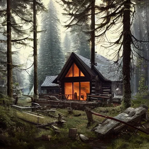 Image similar to a cabin in the woods by Klaus Wittmann