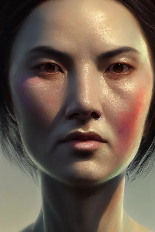 Image similar to ultra detailed close up face portrait of charly from the orville, extremely detailed digital painting, in the style of fenghua zhong and ruan jia and jeremy lipking and peter mohrbacher, mystical colors, rim light, beautiful lighting, 8 k, stunning scene, raytracing, octane, trending on artstation