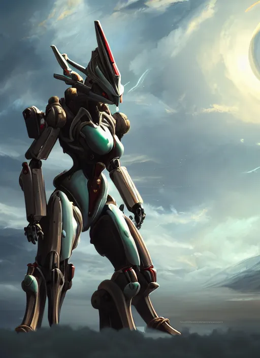 Image similar to epic cinematic shot of a giant beautiful hot anthropomorphic robot mecha female dragon, the size of a goddess, taller than the planet, clouds at her ankles, walking on the planet, detailed warframe fanart, macro art, furaffinity, deviantart