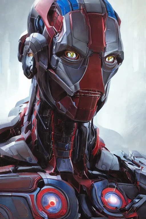 Image similar to Portrait of Mark Zuckerberg as Ultron, marvel comics, dark, intricate, highly detailed, smooth, artstation, digital illustration by Ruan Jia and Mandy Jurgens and Artgerm and Wayne Barlowe and Greg Rutkowski and Zdislav Beksinski