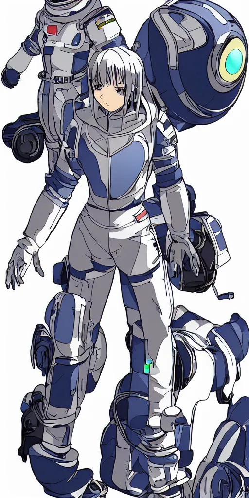 Image similar to science fiction anime character design, space suit