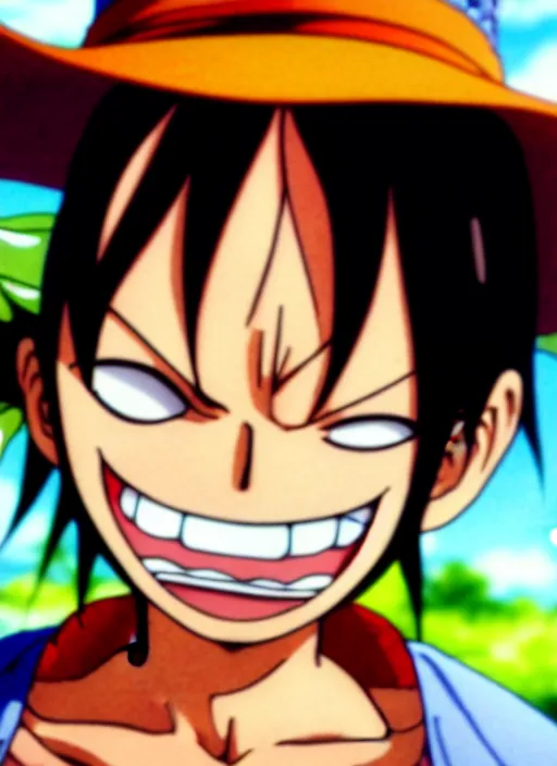 Image similar to photograph of a luffy face, depth of field, focus,