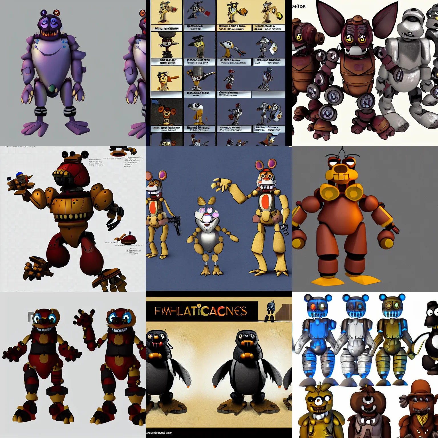 fnaf animatronic, concept art, penguin, gear of wars, Stable Diffusion