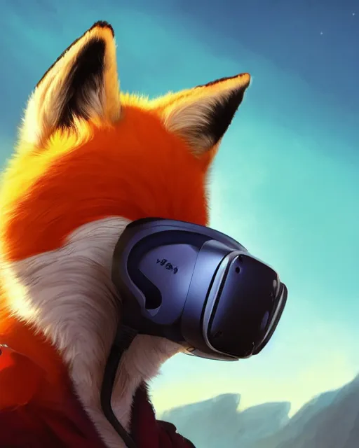 Prompt: a fox wearing a VR headset on its head By Makoto Shinkai, Stanley Artgerm Lau, WLOP, Rossdraws, James Jean, Andrei Riabovitchev, Marc Simonetti, krenz cushart, Sakimichan, trending on ArtStation, digital art.