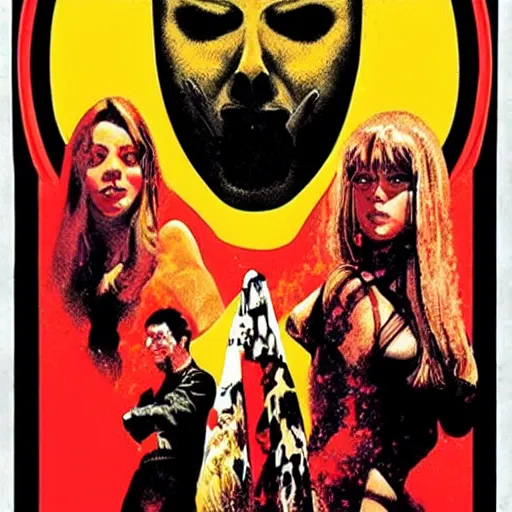 Image similar to Giallo movie poster for the end of humanity