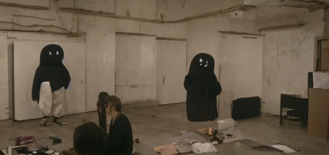 Prompt: Found footage of No Face in the Backrooms