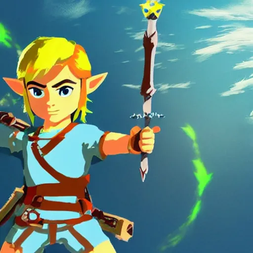 Image similar to xavi hernandez as link in zelda breath of the wild