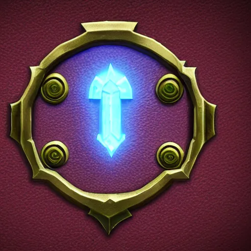 Image similar to a door key, rpg item icon, Warcraft style, outer glow, solid background, trending on artstation