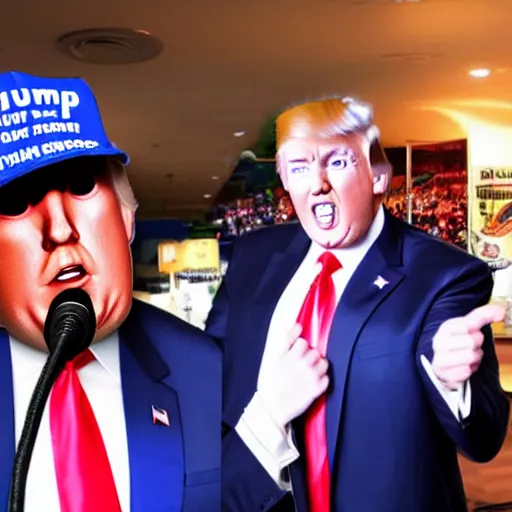 Image similar to donald trump dressed as a pc gamer very kawaii