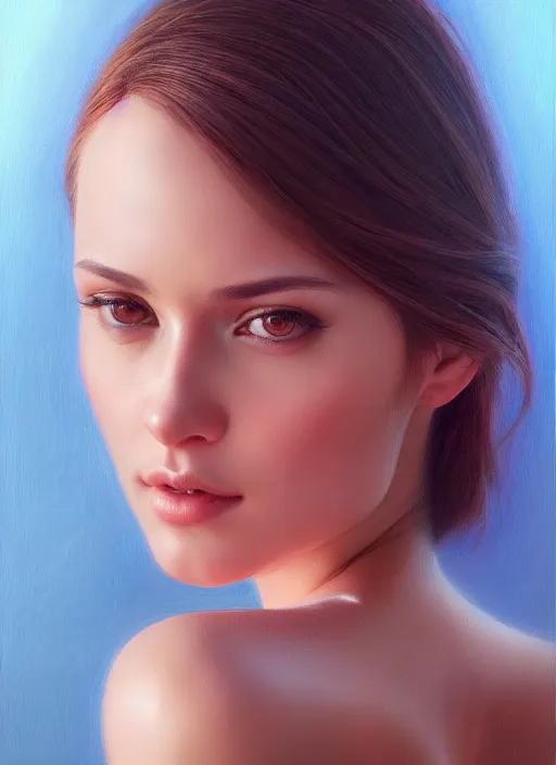 Image similar to photo of a gorgeous young woman in the style of stefan kostic, realistic, sharp focus, 8 k high definition, insanely detailed, intricate, elegant, art by stanley lau and artgerm