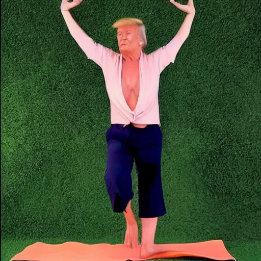 Image similar to donald trump instagram yoga photo shoot