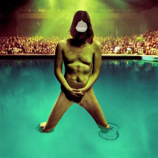 Image similar to nirvana nevermind in a radioactive green pool