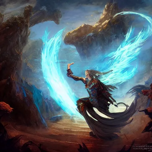 Image similar to ((((((((((((((glowing magical scroll))))))))))))) floating in the air in the style of epic fantasy artwork