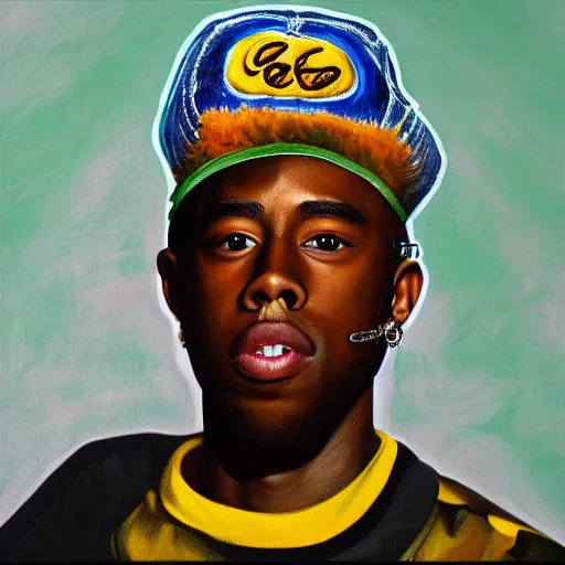 Image similar to a detailed painting of tyler the creator