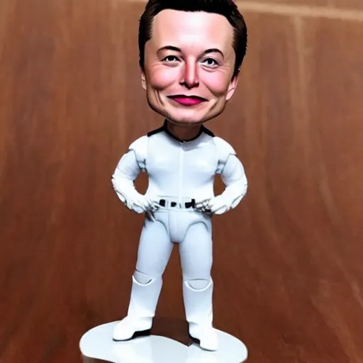 Image similar to elon musk bobble head toy, white background