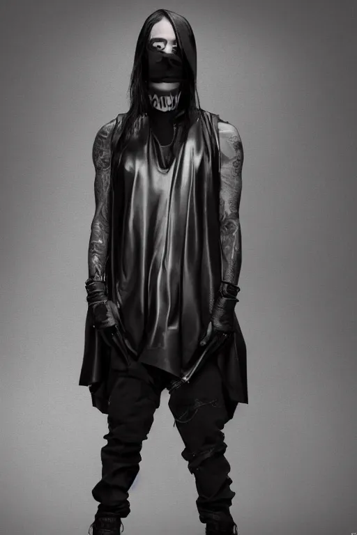 Prompt: crypto punk in the style of rick owens