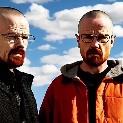 Prompt: walter white and jesse pinkman muckbang