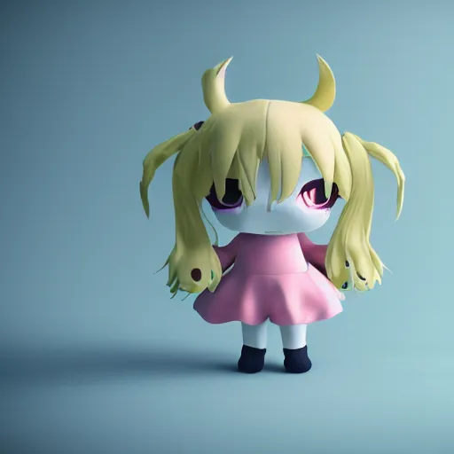 Image similar to cute fumo plush of a girl with four arms, monstergirl, blob anime, bokeh, vray