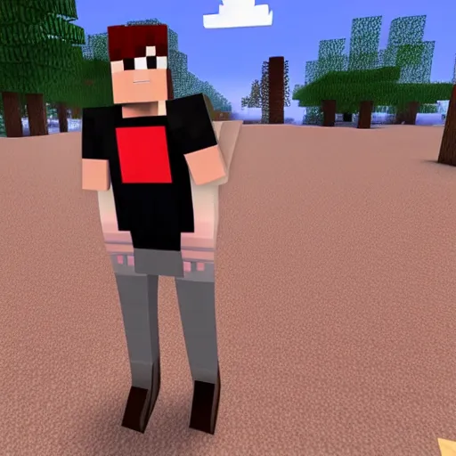 Image similar to markiplier as a minecraft skin,