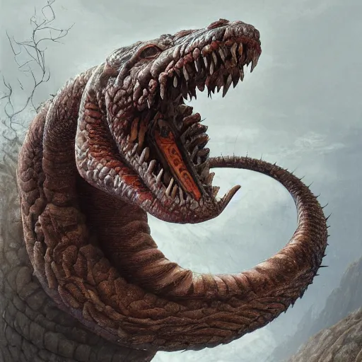 Image similar to vladimir putin, is bald prehistoric snake reptile creature, toothless, horror macabre by donato giancola and greg rutkowski and wayne barlow and zdzisław beksinski, realistic face, digital art