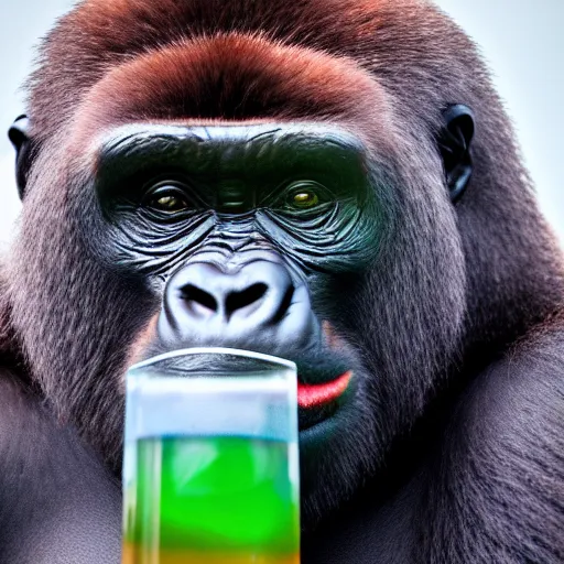 Image similar to a gorilla in a bottle, 8 k, 4 k, professional photography, award winning photo