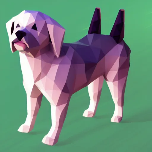 Prompt: a low poly dog, isometric view, unity game asset, video game