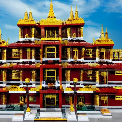 Prompt: mandalay palace, lego set of the mandalay palace, product photo, product concept
