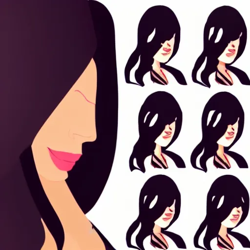 Prompt: dark haired woman beautiful animated full body