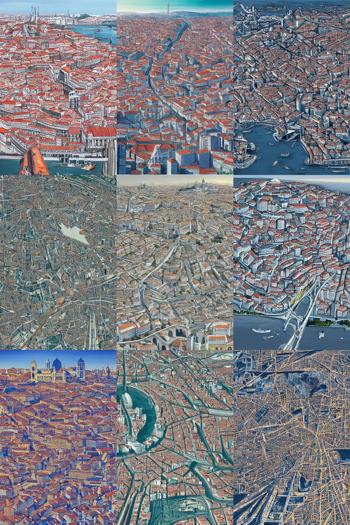 Prompt: extremely hyperdetailed The City of Lisbon by donglu yu