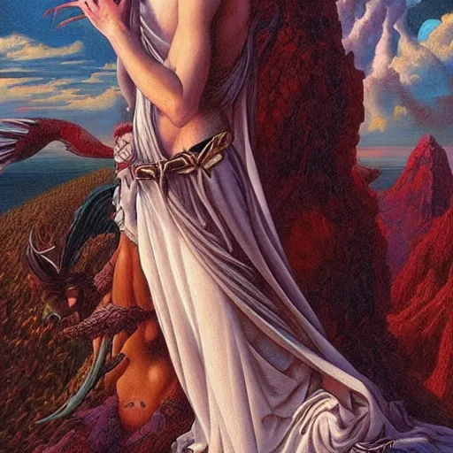 Image similar to an amazing masterpiece of art by gerald brom 👼 🌥️