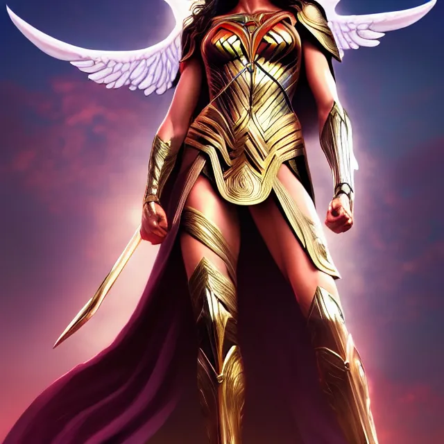 full likeness of gal gadot as a beautiful angel | Stable Diffusion ...