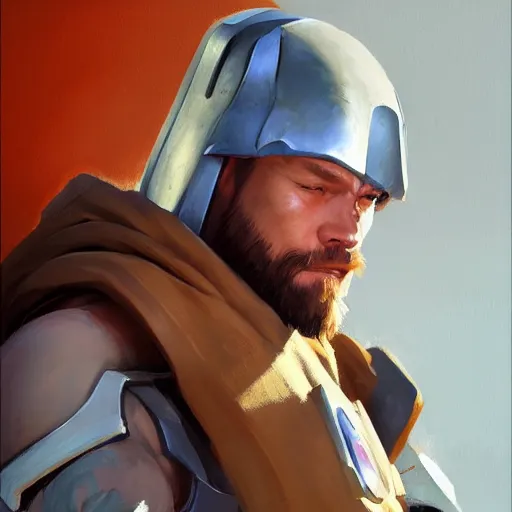 Image similar to greg manchess portrait painting of armored obi wan kenobi as overwatch character, medium shot, asymmetrical, profile picture, organic painting, sunny day, matte painting, bold shapes, hard edges, street art, trending on artstation, by huang guangjian and gil elvgren and sachin teng