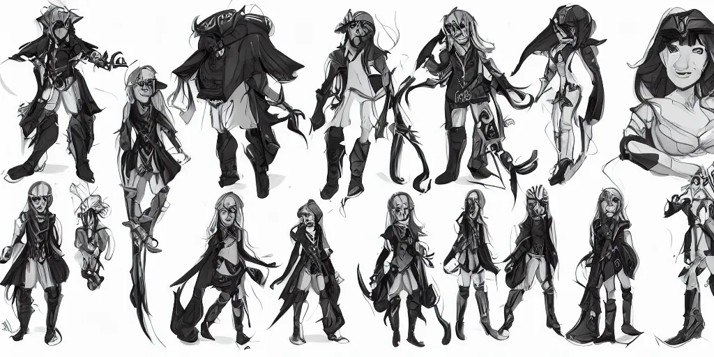 Prompt: character design sheet of mgb