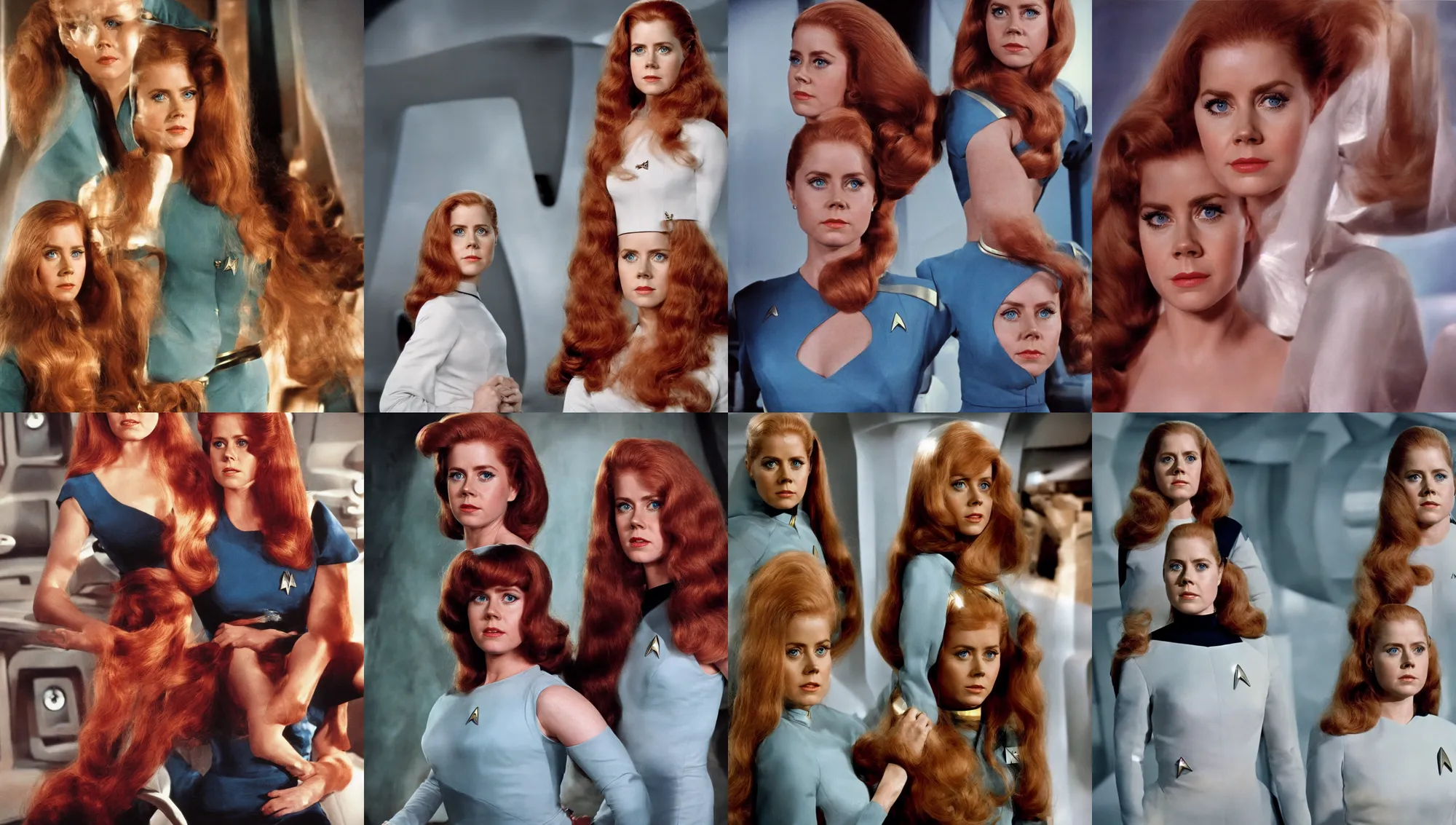 Prompt: portrait of amy adams in star trek : the next generation, 1 9 6 0 s technicolor