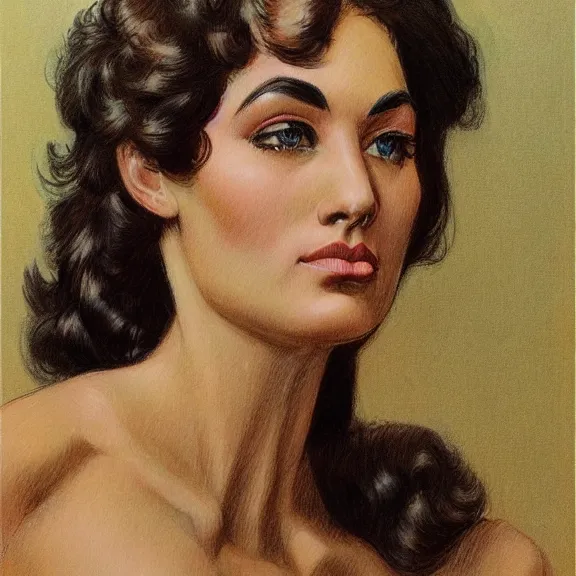 Image similar to a highly detailed portrait in the style of boris vallejo and in the style of charles dana gibson.