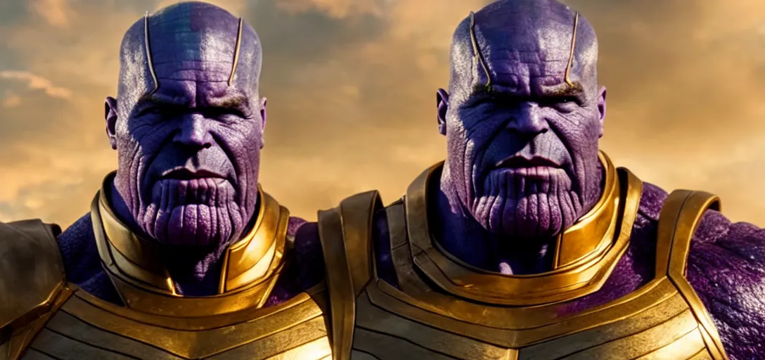 Image similar to a very high resolution image from a new movie. thanos, photorealistic, photography, directed by wes anderson