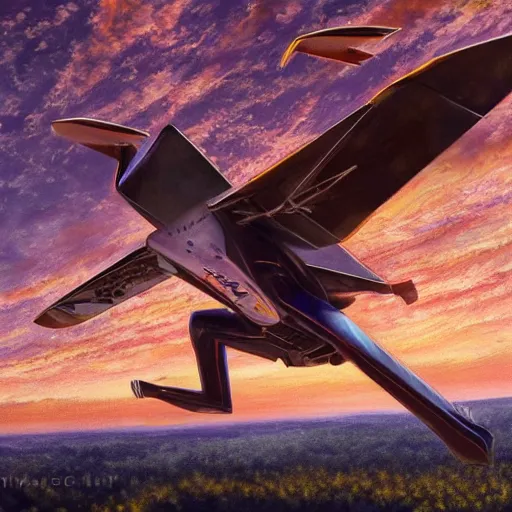 Image similar to elon musk with wings, flapping its wings flying in sunset sky, oil on canvas, portrait, intricate, 8k highly professionally detailed, HDR, CGsociety