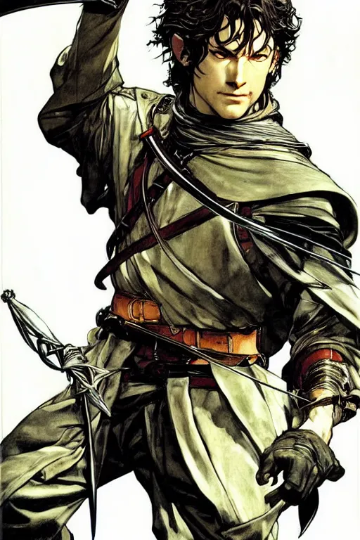 Image similar to attractive man, the lord of the rings, painting by j. c. leyendecker, yoji shinkawa, katayama bokuyo