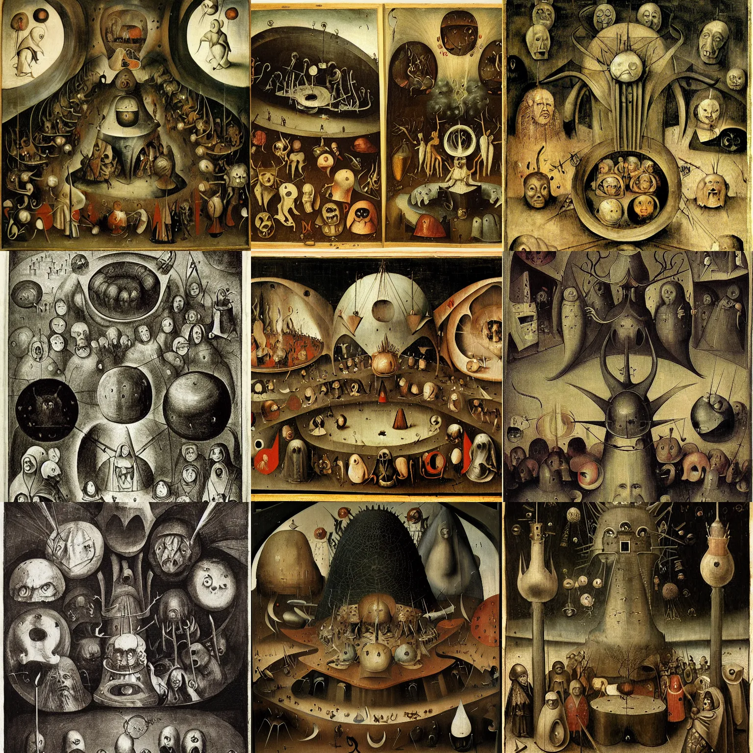 Prompt: the court of azathoth by Hieronymus Bosch