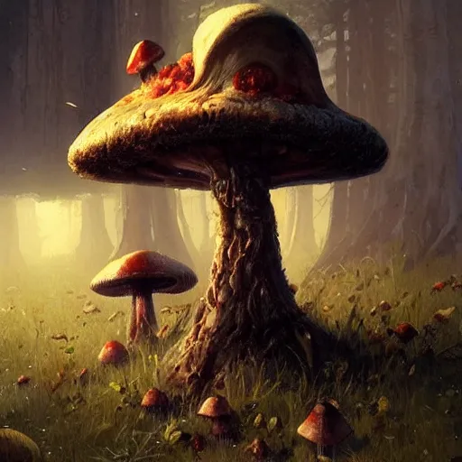 Image similar to shrooms geog darrow greg rutkowski