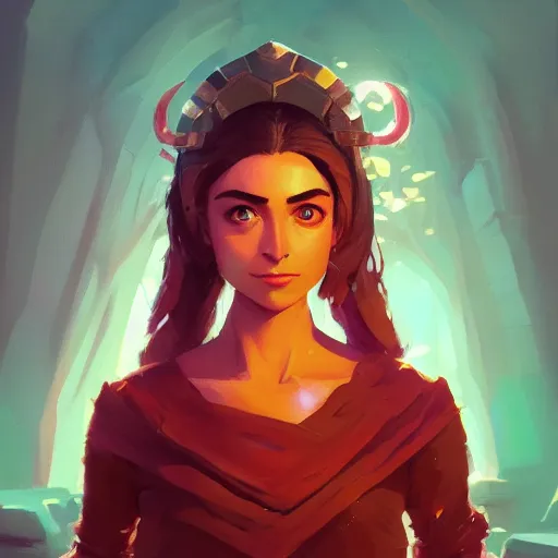 Prompt: portrait of besutiful woman, maya ali mage, gloomhaven, dynamic lighting, gaudy colors, octane render aesthetic, matte painting concept art, official fanart behance hd artstation by jesper ejsing, by rhads and makoto shinkai and lois van baarle and ilya kuvshinov and rossdraws