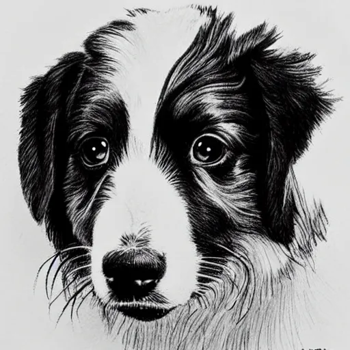 Image similar to australian shepard drawn by neil gaiman