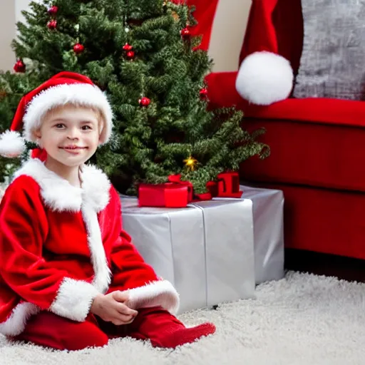 Image similar to little girl waiting santa