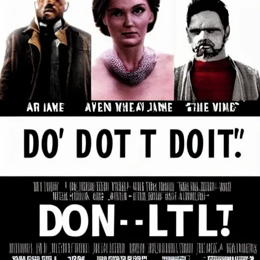 Prompt: movie poster with text DON'T DO IT