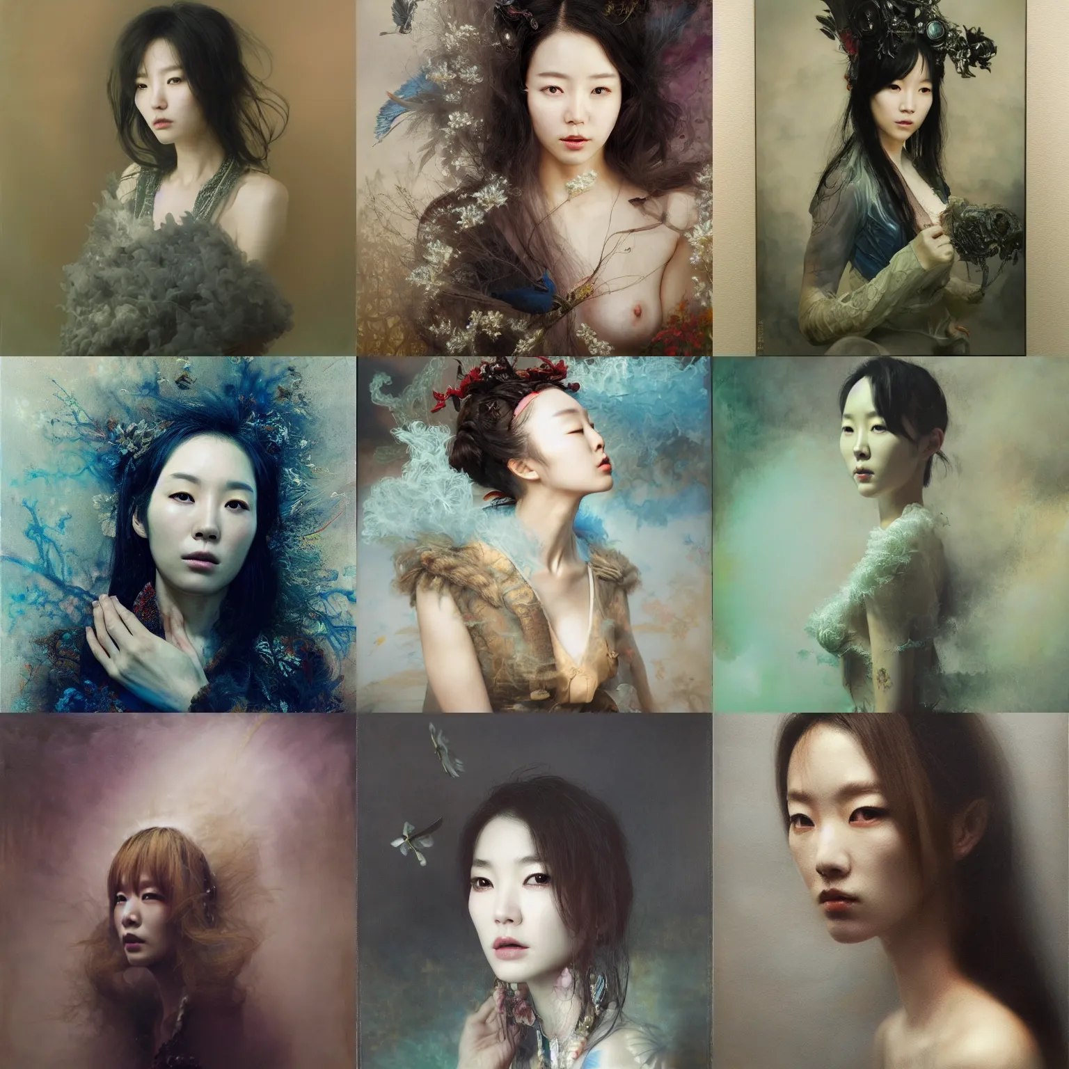 Prompt: lee jin - eun by kim keever, edward okun, john berkey, rule of thirds, seductive look, beautiful