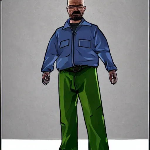 Image similar to walter white as a gta main character