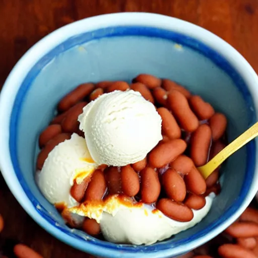 Prompt: baked bean ice cream