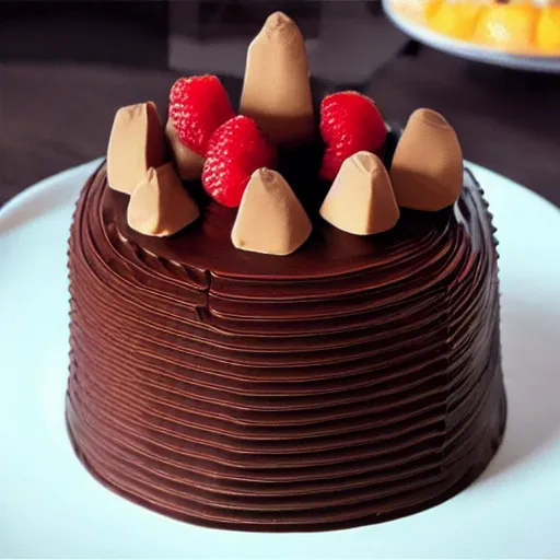 Prompt: computer shaped chocolate cake