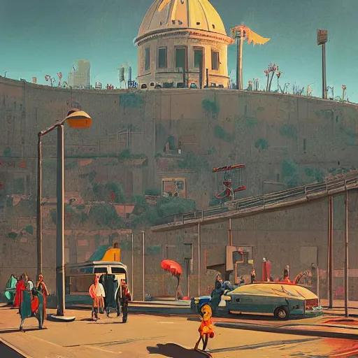 Image similar to rome in the year 2 0 7 7 by simon stalenhag